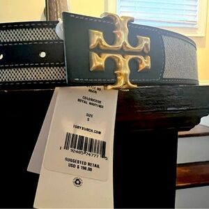 Tory Eleanor Burch Canvas & Leather Belt